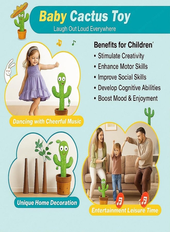 DZOPE Rechargeable Talking Cactus Toy for Kids - Musical Dancing, Speaking Cactus Toy for Babies - Educational Talking Toy for Baby Boys & Girls (0-3 Years) - Speaking, Repeating for Toddlers - Image 5